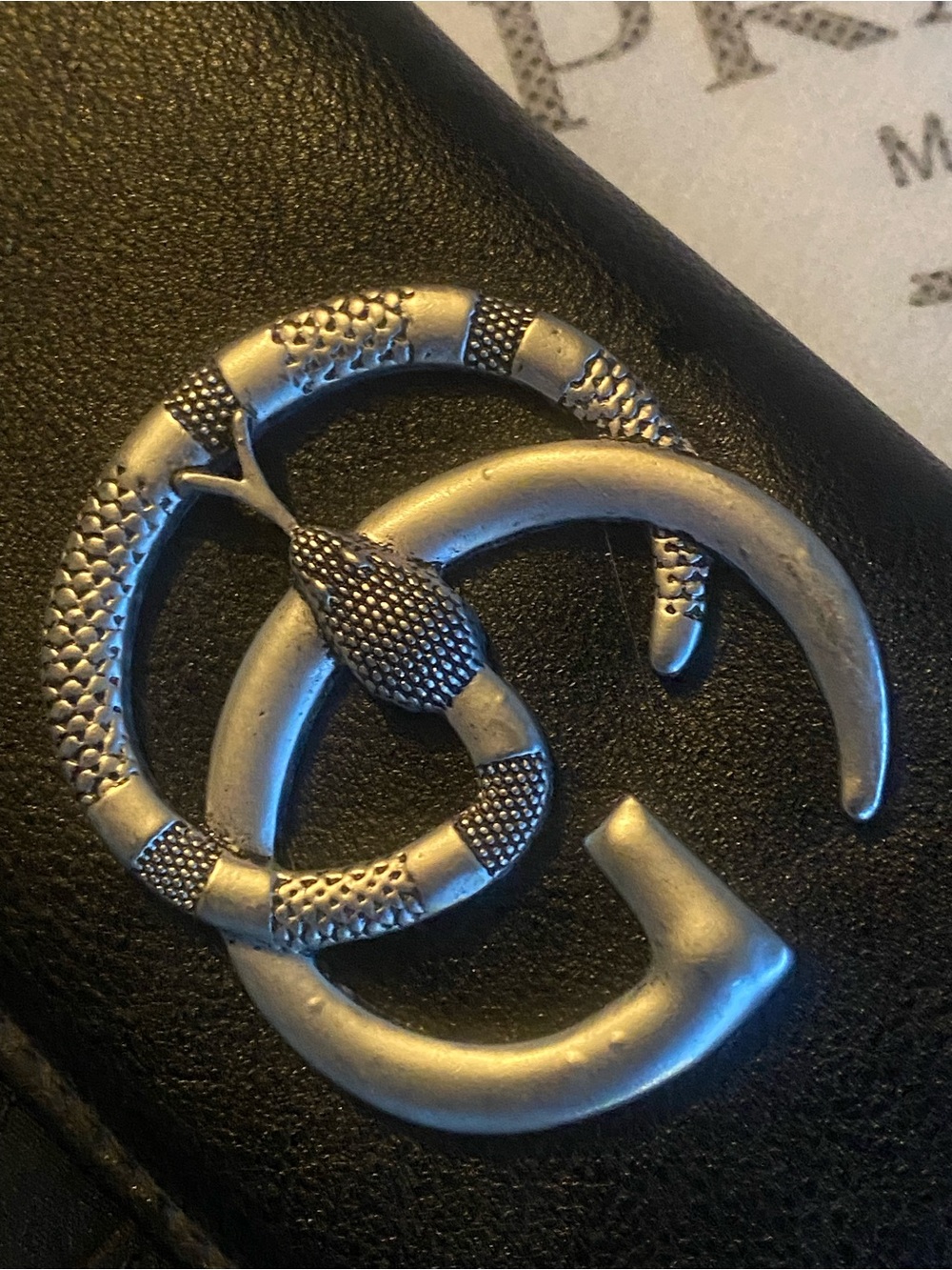 Black Wallet a w/ Interlocking Metal Emblem!